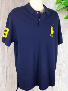 NWT Polo Ralph Lauren Vtg Men’s s/s Shirt Big Pony #3 Navy Blue NOS New - Picture 1 of 5