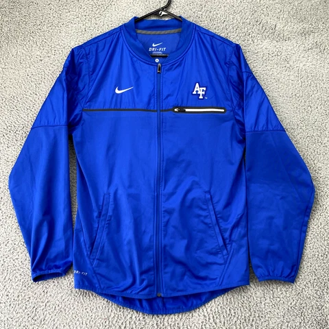 Nike Air Force Falcons Windbreaker Jacket Adult Small Blue Full Zip Dri-Fit Mens Cover