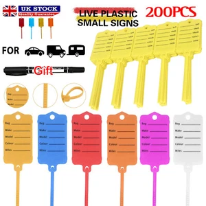 All Colours Plastic Key Tags x 200 Workshop Garage Self Locking Car Bike Sales - Picture 1 of 25