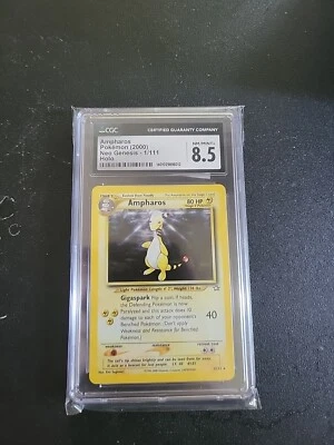 #1 2000 Neo Genesis Ampharos Holo – CGC 8.5 - (PSA) 1/111 Pokemon Graded Card - Image 1 of 3