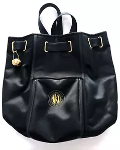 ANN KLEIN II Black Satin Backpack Purse - Picture 1 of 12