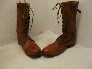 Steve Madden Camarro Brown Leather Zip Fold Over Combat Boots Womens Size 10 M - Picture 1 of 7