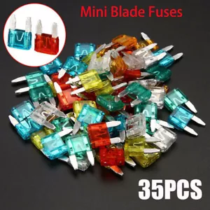 35x Car Truck Mini Blade Fuses 5A 7.5A 10A 15A 20A 25A 30A Fuse Assortment Kit - Picture 1 of 13