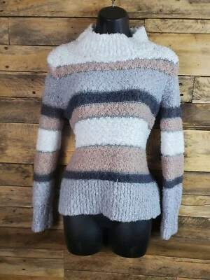 Suéter Lux II Rayas Blanco Marrón Gris Pullover Pecho Medio 35" Largo 22" Foto 1 de 4