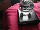 NY NEW YORK YANKEES Paperweight Etched Glass Baseball Ball Team Logo Lights Up