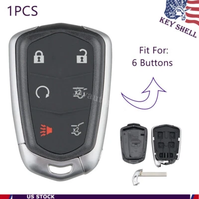 Smart Key Fob Shell Case 6B para 2015 2016 2017 2018 2019 Cadillac Escalade ESV Foto 1 de 4