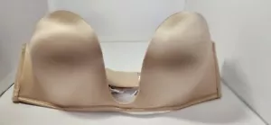 HACI Plunge Deep U Strapless Bra, Push Up Demi, Everyday Seamless Underwire, 38D - Picture 1 of 11