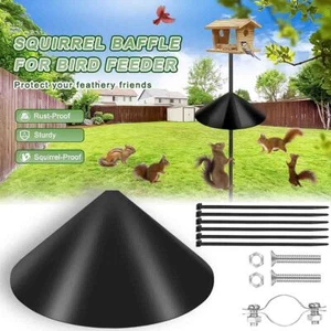 16" Wide Wrap Around Squirrel Baffle Protects Bird Feeder from Raccoon Squirrel - Picture 1 of 9