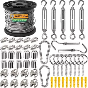 Roxanned 30m/2mm Wire Rope Kit,PVC Coated Stainless Steel Metal Cable,Garden For - Picture 1 of 7