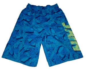 NIKE Boys Size Small 8-9 Blue Green Yellow Lined Board Swim Shorts - Picture 1 of 6