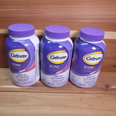 Pacote com 3 Caltrate 600 Plus D3 Minerals cálcio e vitamina D 165ct (EXP 12/25) - Imagem 1 de 4