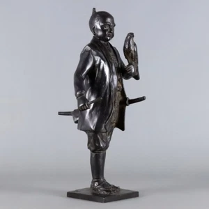 Japanes Vintage Bronze Statue Shogun Tokugawa Ieyasu - Picture 1 of 24