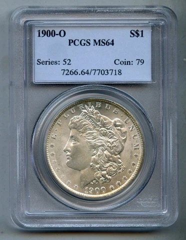 1900 O Morgan Silver Dollar PCGS MS 64 Cover
