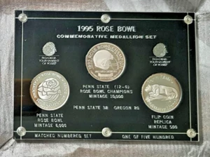 1995 Rose Bowl Commemorative Penn State Medallion Set 3 1 oz 999 Silver set - Picture 1 of 5