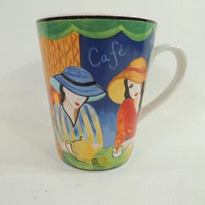 CAFE PARIS 4914 by Sango Women In Cafe Coffee Tea Mug Cup 10 oz Flared 4 1/4" - Picture 1 of 5