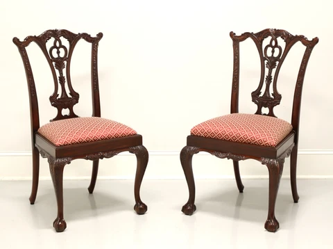 MAITLAND SMITH Mahogany Chippendale Ball in Claw Dining Side Chairs - Pair D Cover