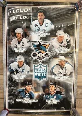 Vintage 2010 San Jose Sharks NHL Team Posters 20 Years XX 36" x 24" PlayStation - Image 1 of 4