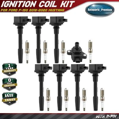 8x Bobina de encendido y 8x Kit de bujías de iridio y platino para Ford F-150 2018-2020 Foto 1 de 4