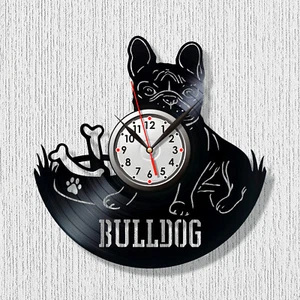Wall clock French bulldog clock Dog clocks Vinyl clock Animals clock - Picture 1 of 1