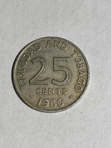 RARE ERROR COIN - 1966 - TRINIDAD AND TOBAGO - 25 CENTS! Cud!!! - Bild 1 von 3
