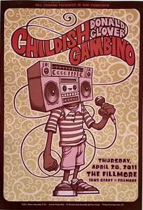 Childish Gambino Konzert Poster San Francisco 2011 F-1101 The Fillmore - Bild 1 von 1