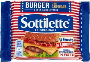 Sottilette Burger con Cheddar, Formaggio Fuso a Fette, Fonte di Calcio, Proteine - Afbeelding 1 van 3