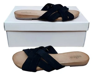 Sandalias sin cordones SOLEA Tancy Comfort Fit Damas de gamuza negra Reino Unido 5 precio de venta sugerido por el fabricante £49 - Imagen 1 de 12