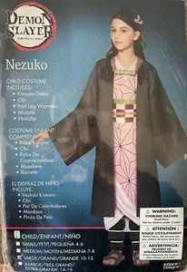 Demon Slayer Nezuko Costume/Cosplay Halloween Child Size L 10-12 - Picture 1 of 2