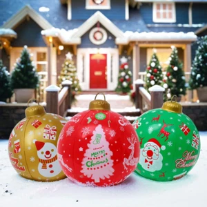 3Pcs Outdoor Christmas Decorations, 24 Inch Large Inflatable Christmas Balls, Ch - Picture 1 of 13