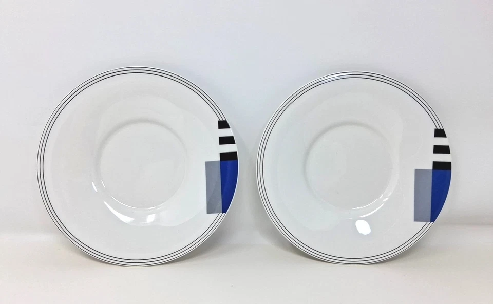 Lote de 2 Platillos Mikasa Máxima High Spirits Reemplazo Geométrico Japón Moderno 6.25" Foto 1 de 4