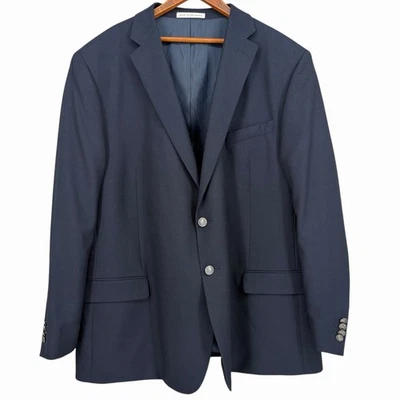 Joseph Abboud Heritage 男式 50R 码海军蓝西装外套运动外套 100% 羊毛 Reda 面料 — 第 1/4 张图片