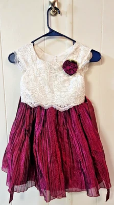 Vestido Jona Michelle Niñas Marfil Popover Niveles Metálico Fantasioso-Talla 6 Navidad Foto 1 de 4