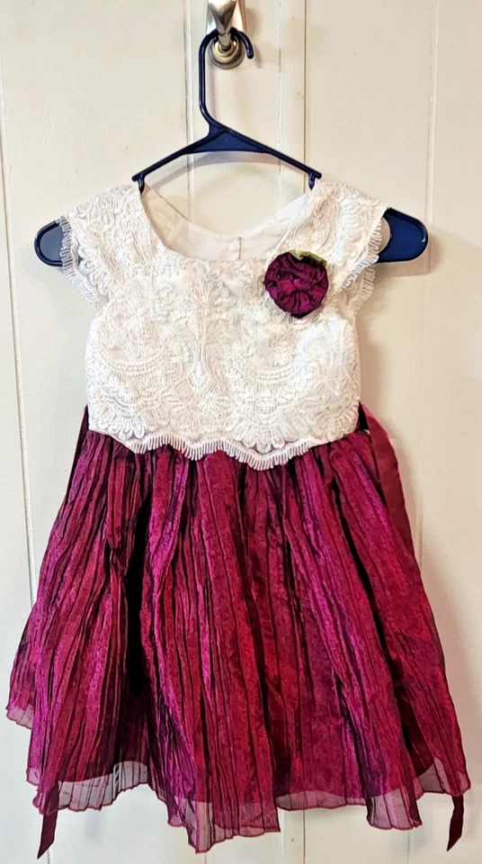 Vestido Jona Michelle Niñas Marfil Popover Niveles Metálico Fantasioso-Talla 6 Navidad Foto 1 de 4