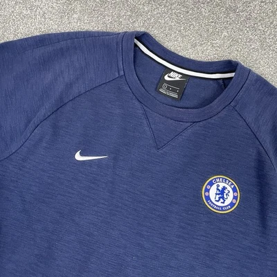 Nike Chelsea Sudadera Para Hombres L Azul Cuello Redondo Pullover Manga Larga Fútbol 2018 Foto 1 de 4