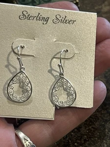 925 Sterling Silber filigrane Ohrhänger - Bild 1 von 7