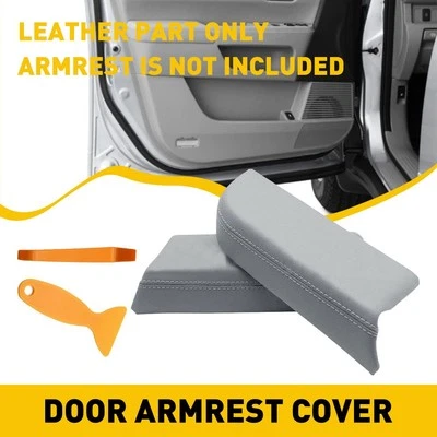 Cubierta de reposabrazos gris panel puerta delantera de cuero microfibra para Honda Pilot 2009-2015 Foto 1 de 4
