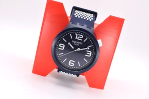 NUEVO Reloj Swiss Swatch BIG BOLD BBCREAM Azul Marino y Blanco Silicona 47mm SO27N101 - Imagen 1 de 7