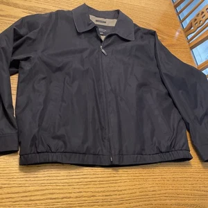 Liz Claiborne Mens XL Outerwear Jacket Zip Front Pockets Lined Microfiber Black - Picture 1 of 12