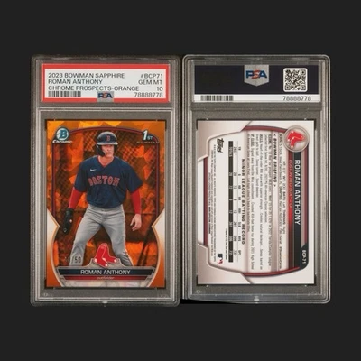 2023 Bowman Sapphire Edition - Chrome Prospects Roman Anthony #BCP-71 Orange /50 - Image 1 of 3