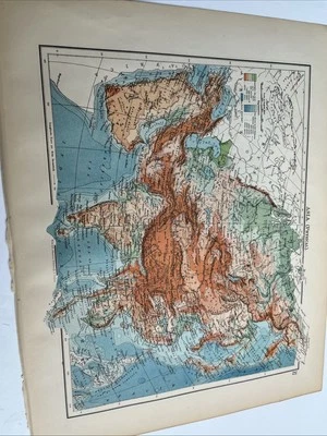 1902: Mapa de Asia político físico WW #51 impresión antigua Foto 1 de 4