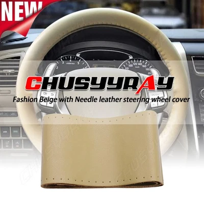 For Lexus LX470 Genuine Leather Beige 15" Diameter Car Steering Wheel Cover Foto 1 de 4