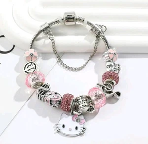 Hello KITTY Charm Bracelet & Velvet Gift Bag - Picture 1 of 4