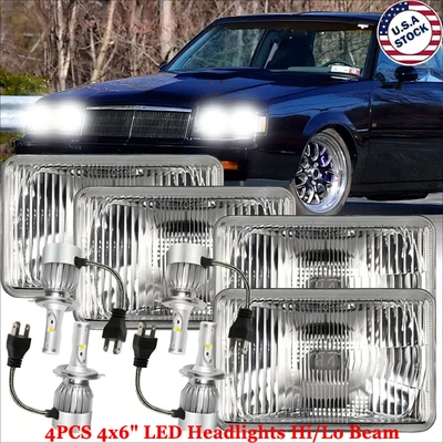 4x Faros LED HI/LO Beam A++++ Fit Buick Regal Grand National 1982-1987 4X6" Foto 1 de 4