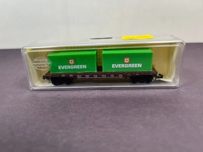 Model Power N Scale Train 4003 Flat Car EVERGREEN Pennsylvania 474200 - Image 1 of 4