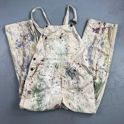 VTG Washington Dee Cee Thrashed Overalls Carpenter Bibs Workwear Painter Paint - Image 1 of 4
