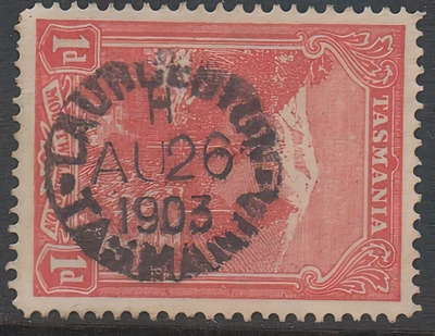 AU 26 ' 1903 ' DATE IN 2 LINES '' LAUNCESTON '' TYPE 1c - USED REGISTERED POST - Image 1 of 3
