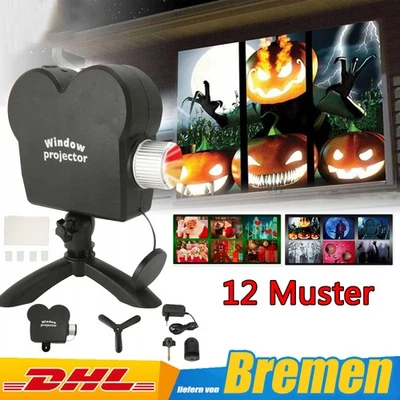 Weihnachten LED Laser Projektionslampe Halloween Muster Projektor Fenster Licht - Bild 1 von 4