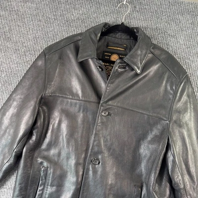 De Colección Marc New York Hombres L Chaqueta de Cuero Negra Moto Grunge Ropa de Calle Abrigo Foto 1 de 4