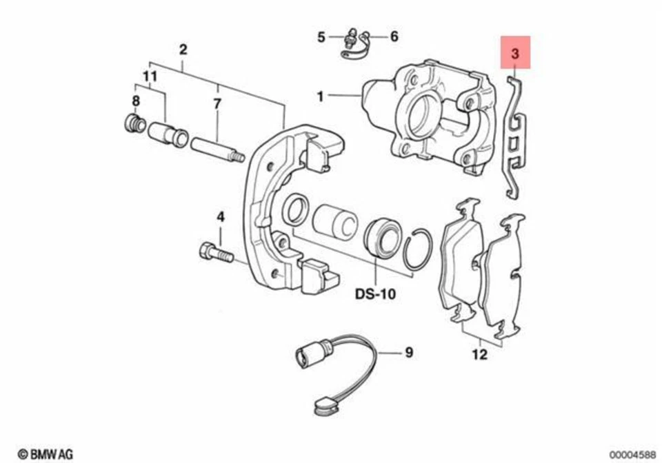 Clip de pastillas de freno originales BMW 3 5 7 X3 X5 serie E38 E39 E53 E83 34111163488 Foto 1 de 1
