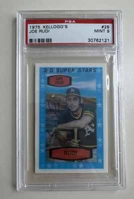 1975 Kellogg's 3-D Super Stars - Joe Rudi #28 PSA 9 - Изображение 1 из 2